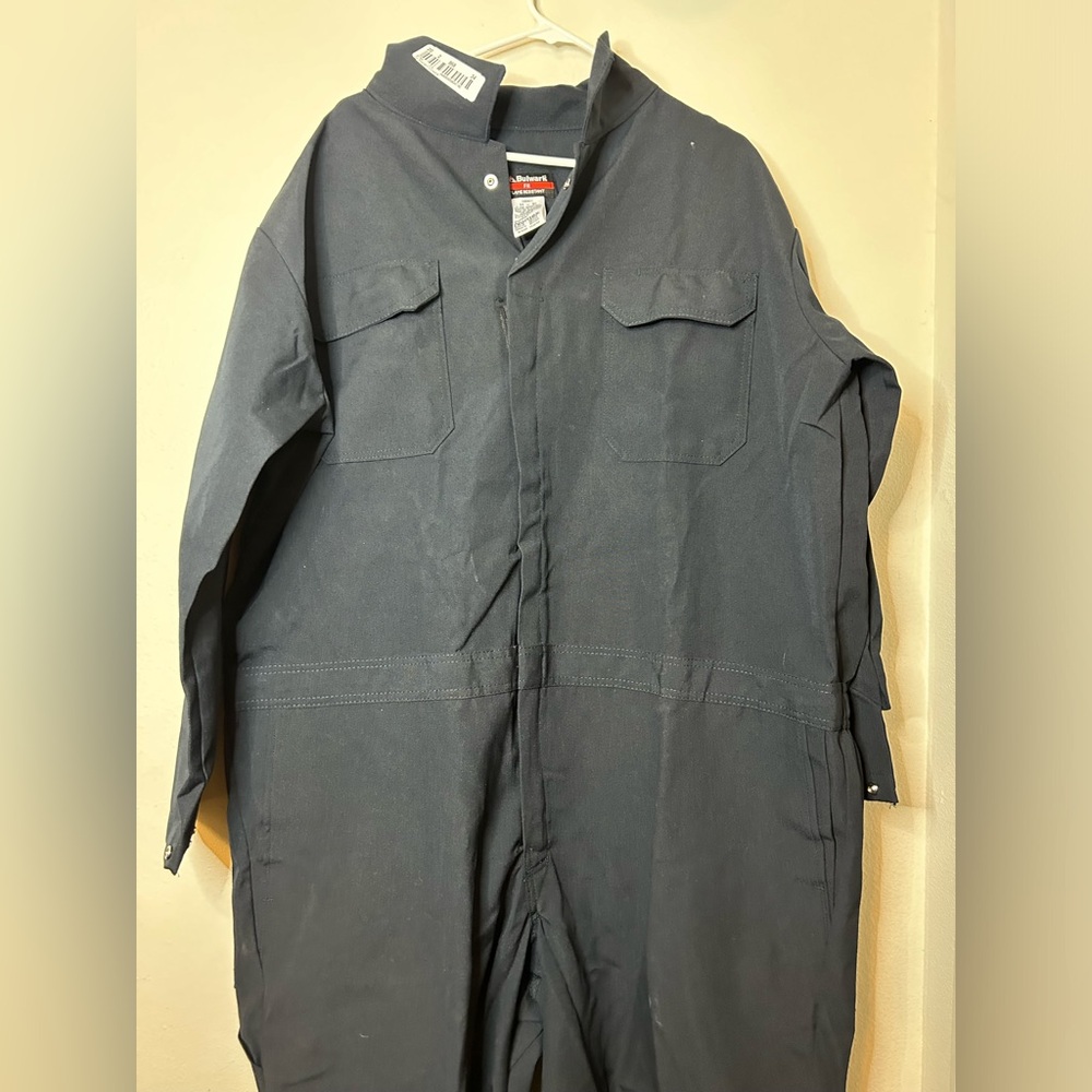 Bulwark FR Lightweight Nomex IIIA Premium CAT 1 Navy Coverall Men's 54 Short.